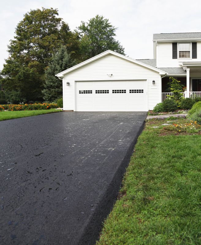 Residential Driveway with Fresh Asphalt