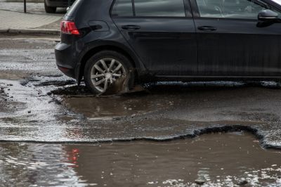 Potholes Can Cause Flat Tires